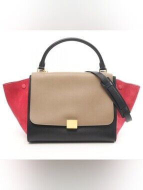 Celine Trapeze Bag Tricolor in Taupe, Black & Rose